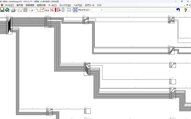 構内心線接続図自動作成機能
